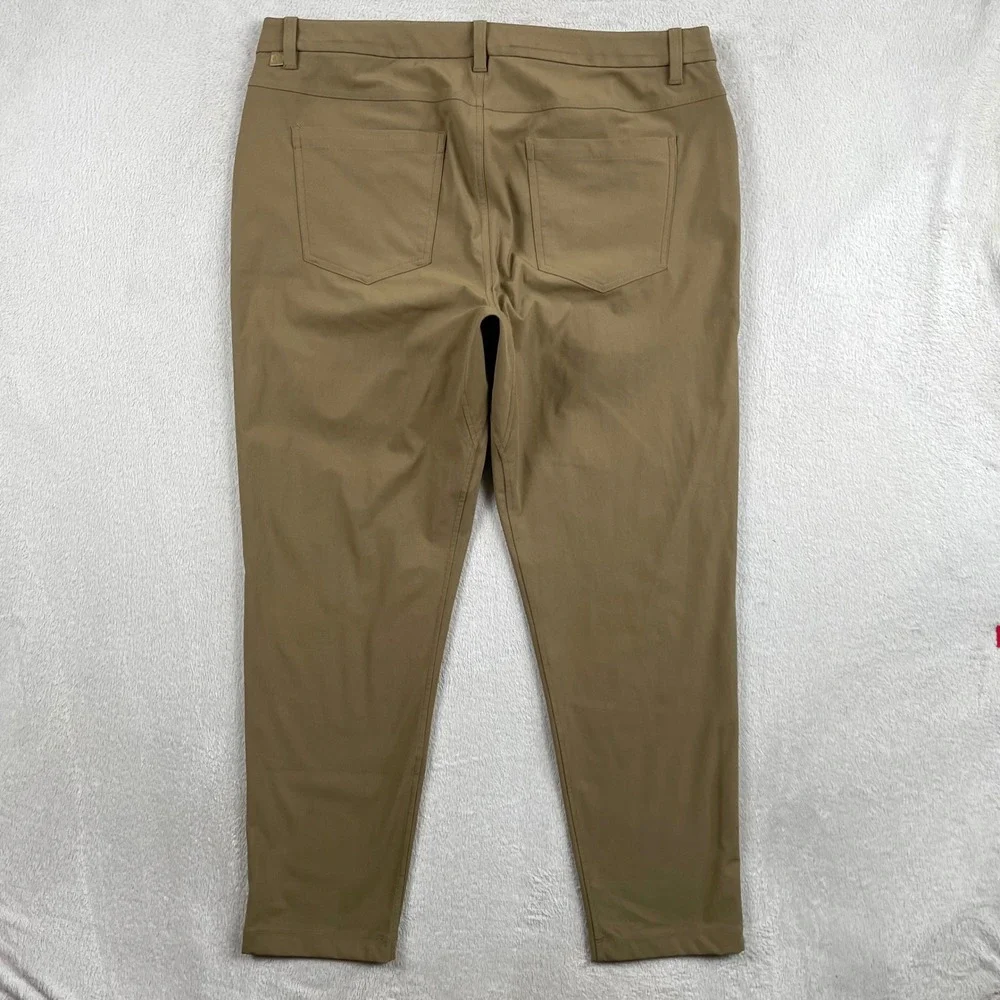 Lululemon ABC Pant Men 36x29 Beige Tan Slim Fit Warpstreme Chino Office Golf